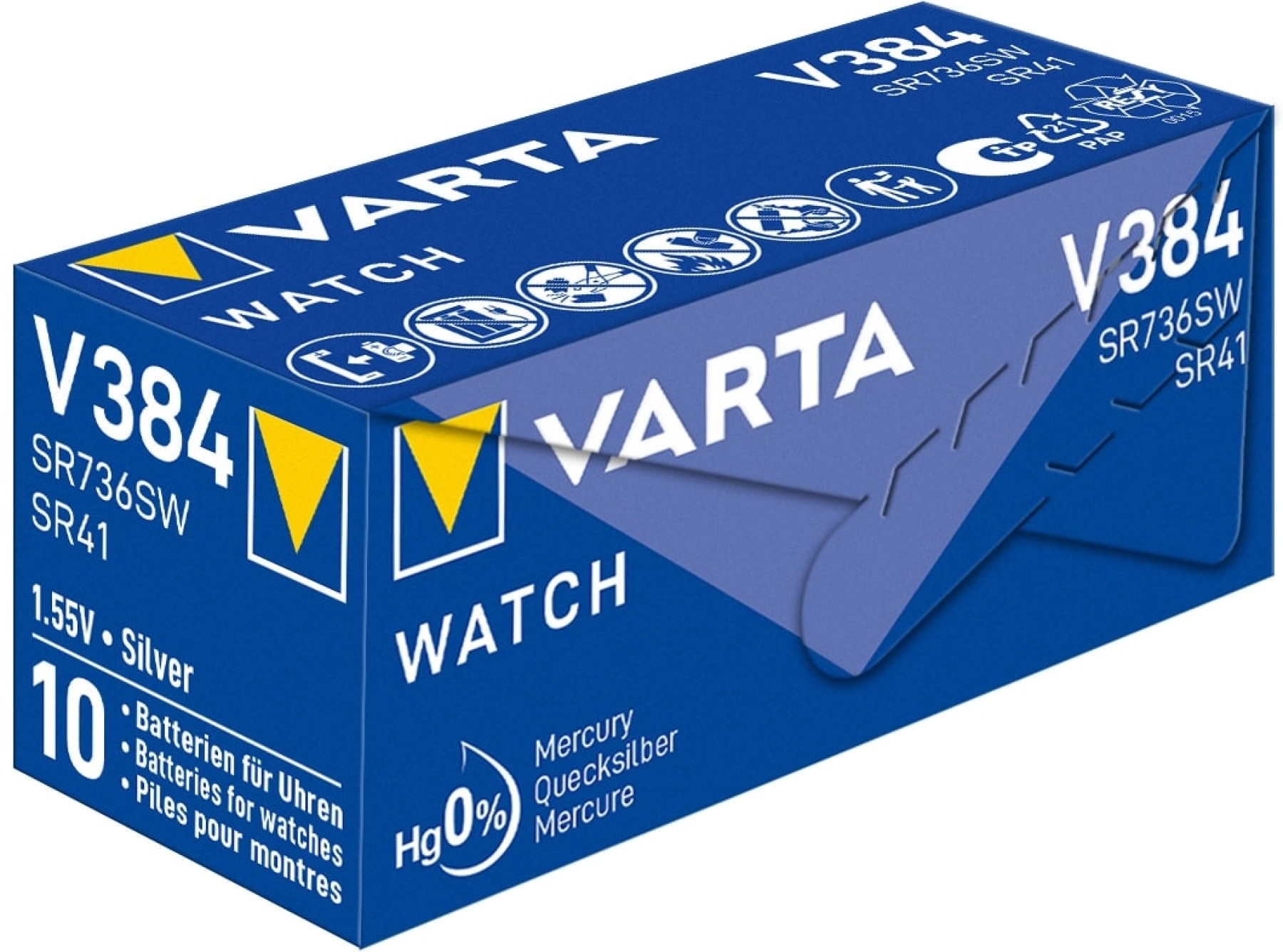 Varta V384 Silver Oxide Pack of 10